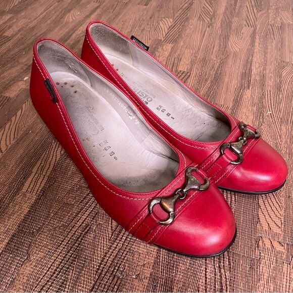 Mephisto Vintage Red Horsebit Low Pumps Heeled‎ Shoes 9 - Picture 1 of 11